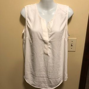 H&M White V-neck Sleeveless Blouse
